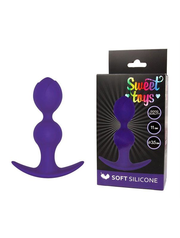 Фиолетовая силиконовая анальная втулка (11 см)