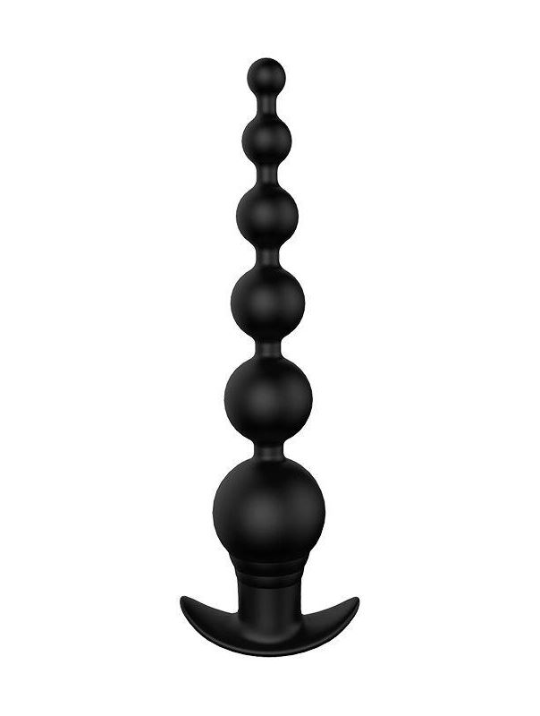 Черный анальный вибромассажер REMOTE GRADUATING BEADS (20,7 см)
