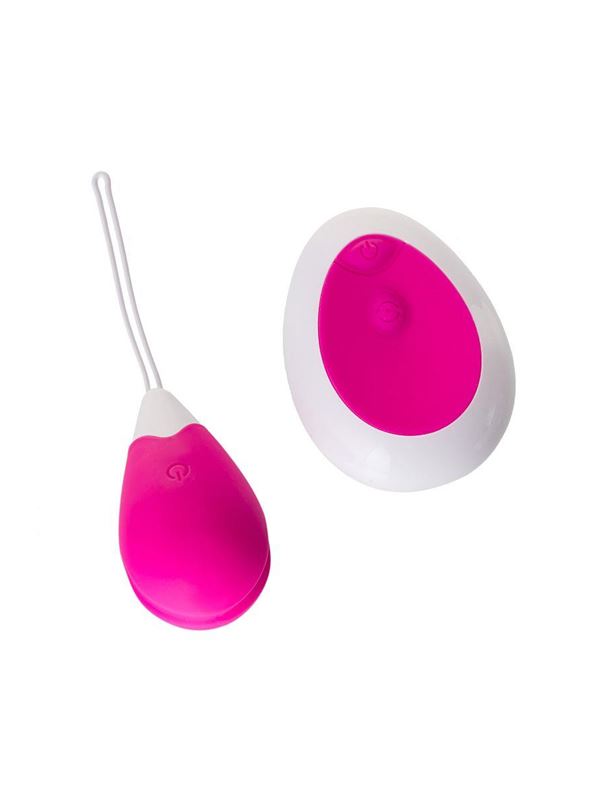 Розово-белое виброяйцо с пультом ДУ