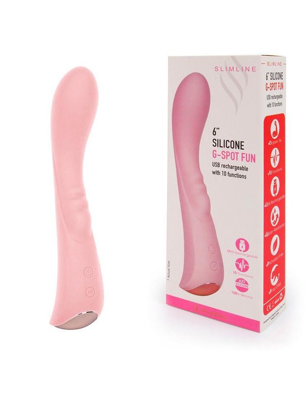 Нежно-розовый вибратор 6" Silicone G-Spot Fun (19,1 см)