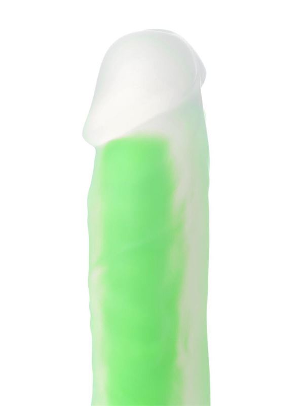 Прозрачно-зеленый фаллоимитатор, светящийся в темноте, Wade Glow (20 см)