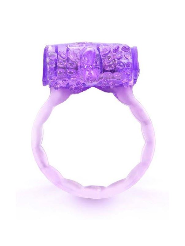 Фиолетовое эрекционное кольцо c вибропулей