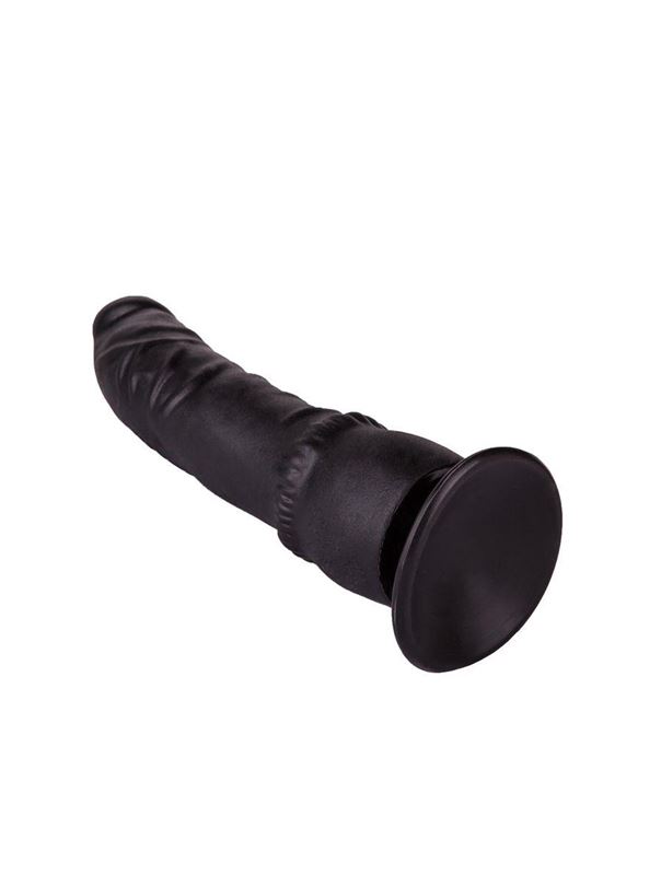 Чёрный фаллоимитатор на присоске (19,3 см)