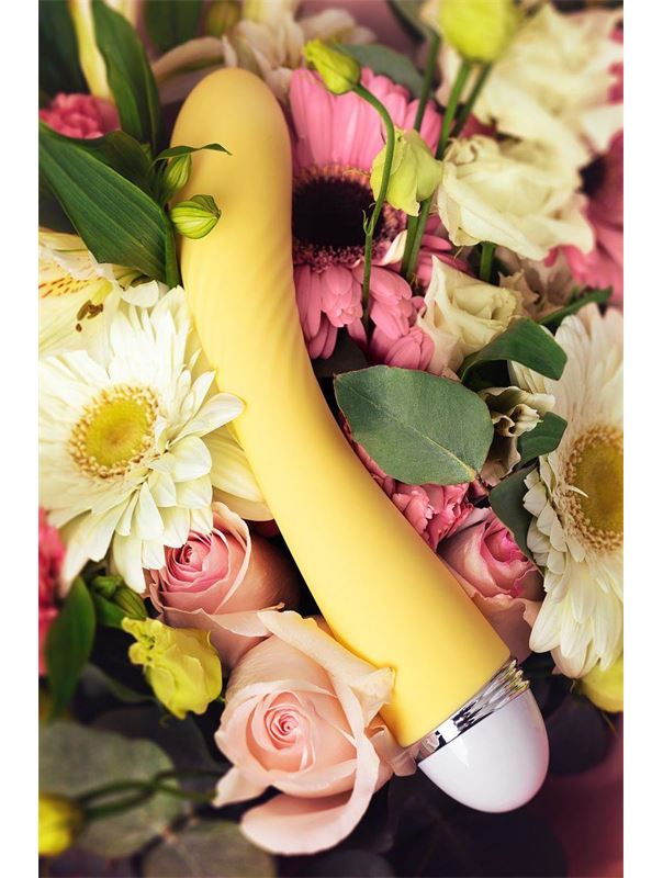 Желтый вибратор Calla классической формы (22 см)