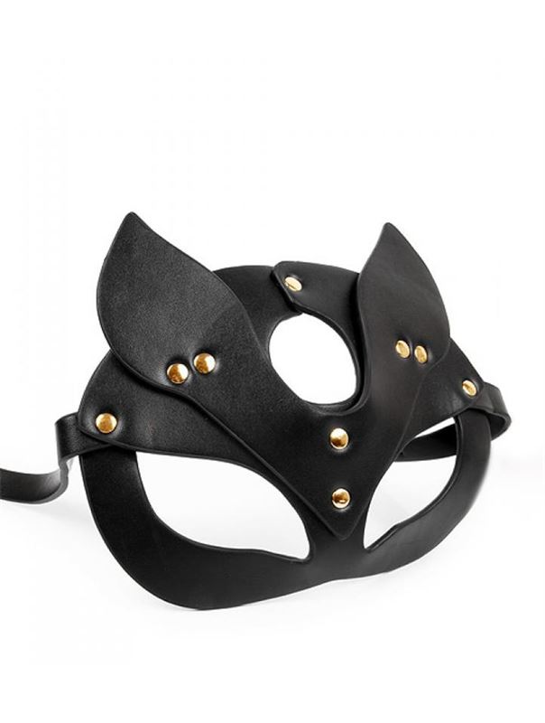 Черная игровая маска с ушками