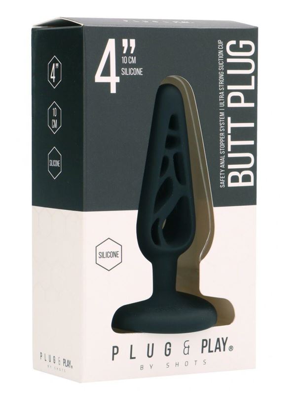 Черная анальная пробка 4 Inch Hollow №4 (10 см)