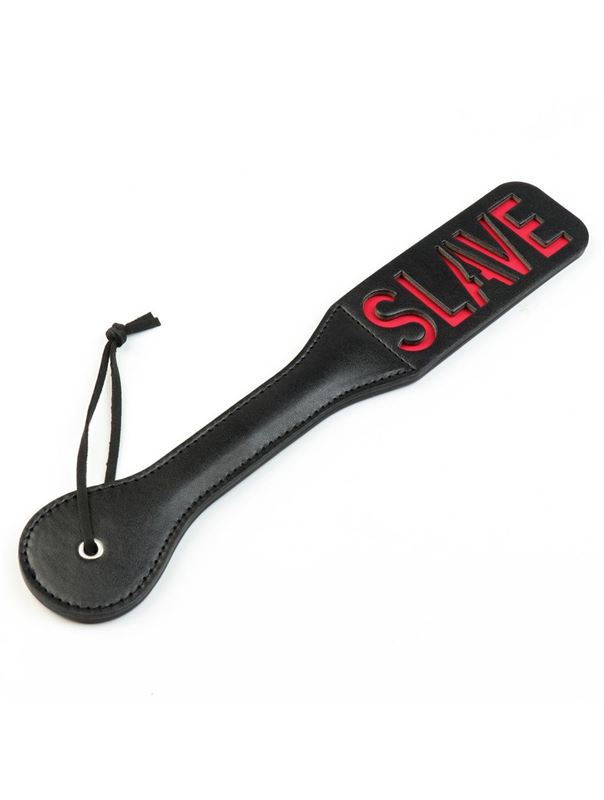 Черная гладкая шлепалка SLAVE (38 см)