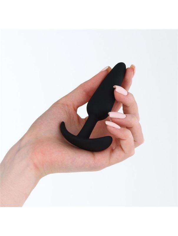 Черная силиконовая анальная пробка Soft-touch (10 см)