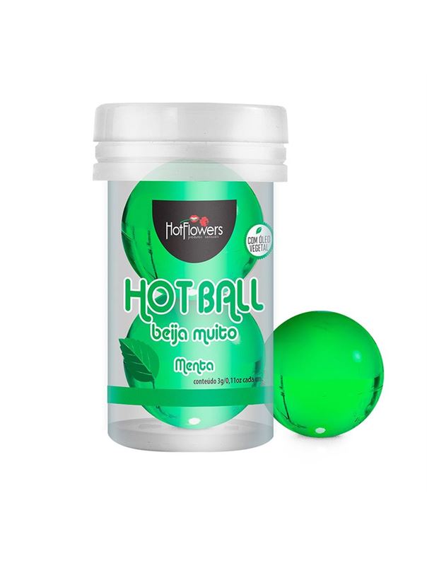 Лубрикант на масляной основе Hot Ball Beija Muito с ароматом мяты (2 шарика по 3 гр.)