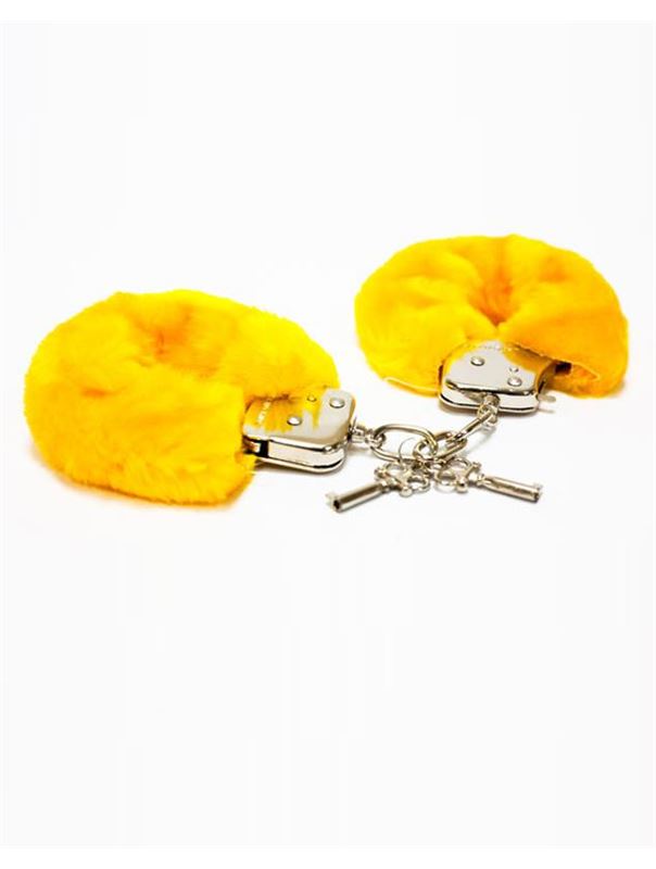 Желтые меховые наручники