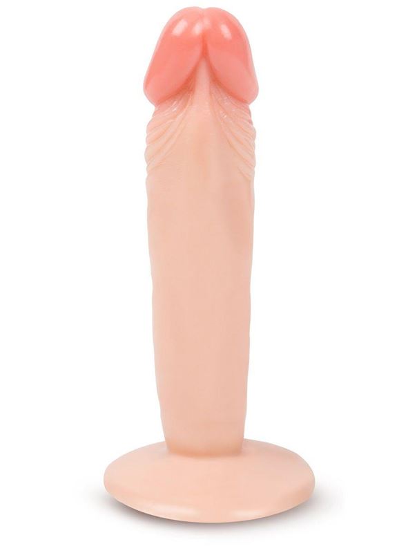 Телесный фаллоимитатор без мошонки на присоске (17 см)