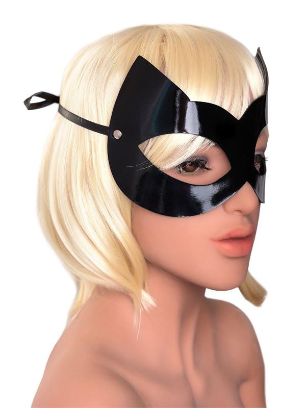 Оригинальная лаковая черная маска - Кошка