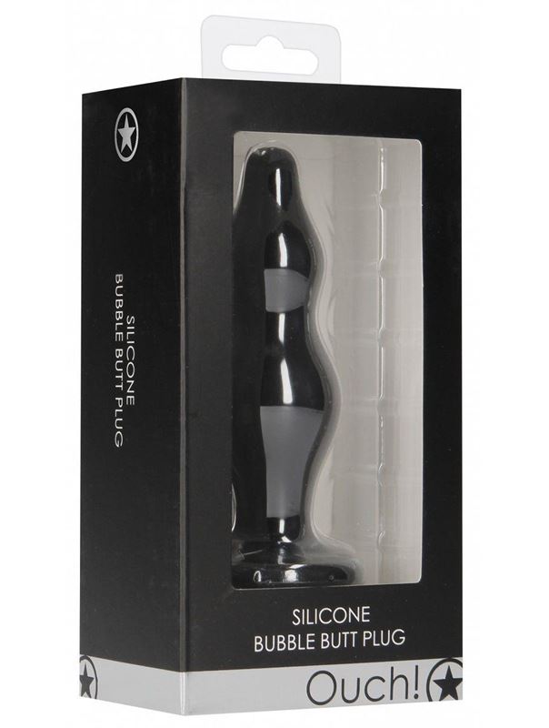Черная анальная пробка Bubble Butt Plug (11,6 см)