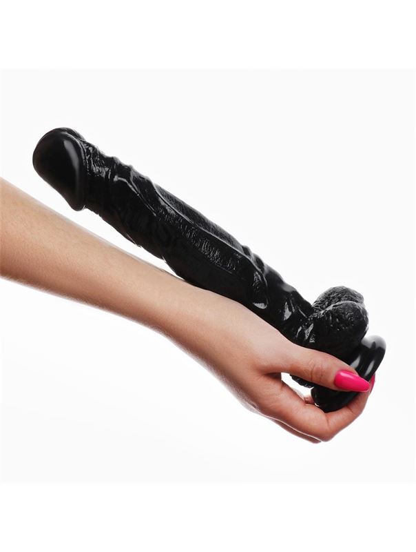 Черный фаллоимитатор реалистик «Оки-Чпоки» (25 см)