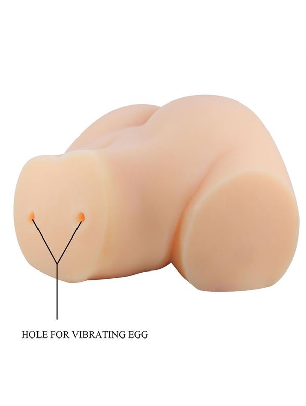 Телесный мастурбатор-полуторс Emilia с вибрацией