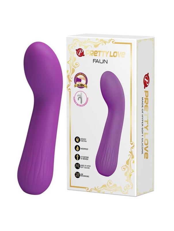 Фиолетовый гнущийся вибратор Faun (15 см)