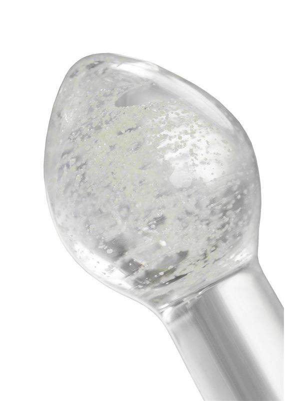 Прозрачная, светящаяся в темноте анальная пробка (6,5 см)