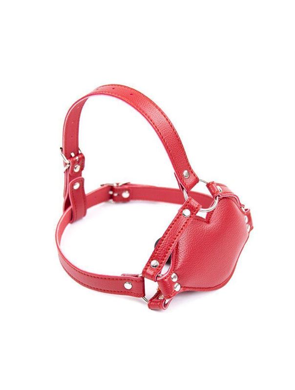 Красный кляп губки с фаллоимитатором на регулируемых ремешках