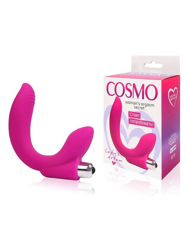 Розовый U-образный вибромассажер Сosmo Lady's Dream (19 см)