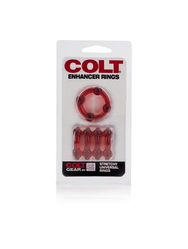 Два красных эрекционных кольца на пенис COLT Enhancer Rings
