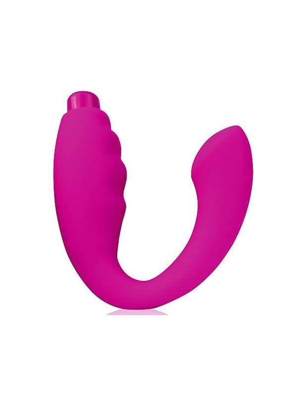 Ярко-розовый изогнутый вибромассажер
