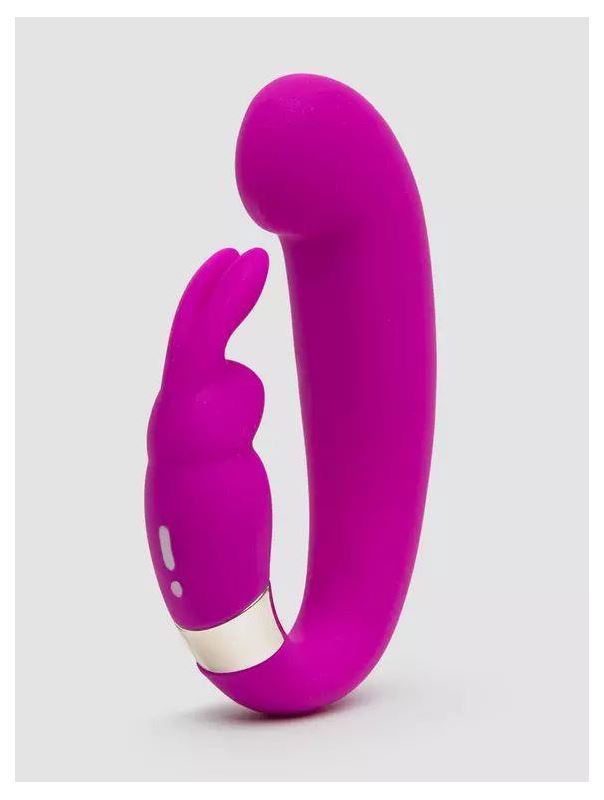 Лиловый вибратор Mini G-Spot Curve Vibe с клиторальным зайчиком