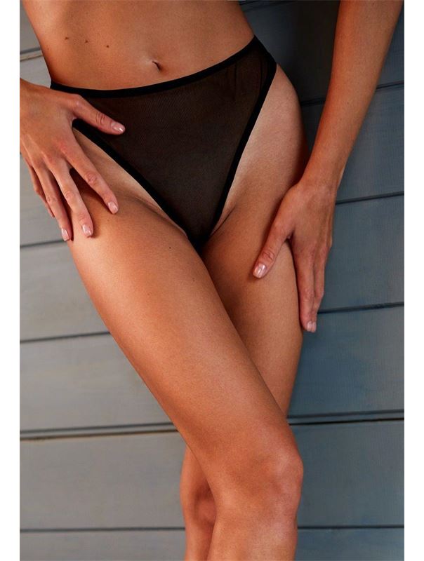 Высокие трусики стринги из сетки