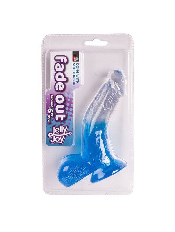 Синий фаллоимитатор с прозрачной верхней частью JELLY JOY FADE OUT DONG 6INCH (15,2 см)