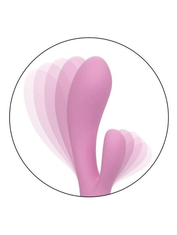 Розовый ультрагибкий вибратор кролик Zoie (17,75 см)