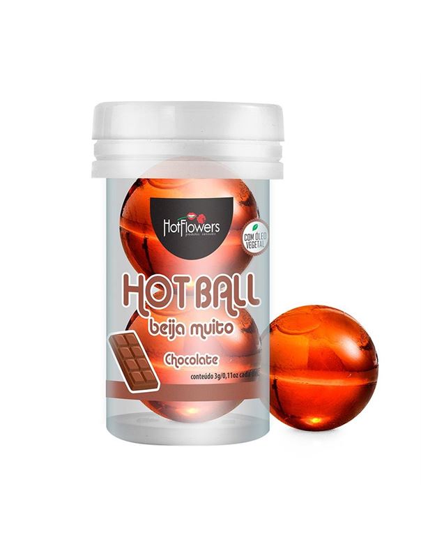 Лубрикант на масляной основе Hot Ball Beija Muito с ароматом шоколада (2 шарика по 3 гр.)