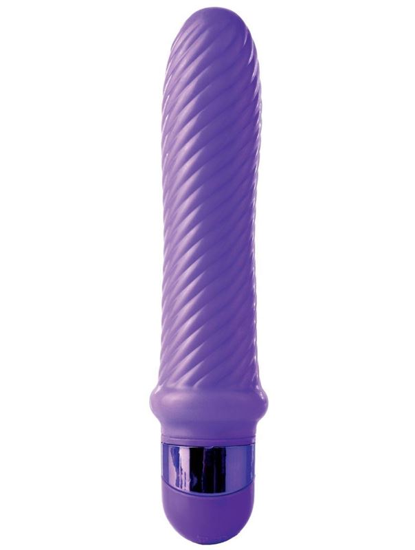 Фиолетовый ребристый вибратор Grape Swirl Vibe (15,8 см)