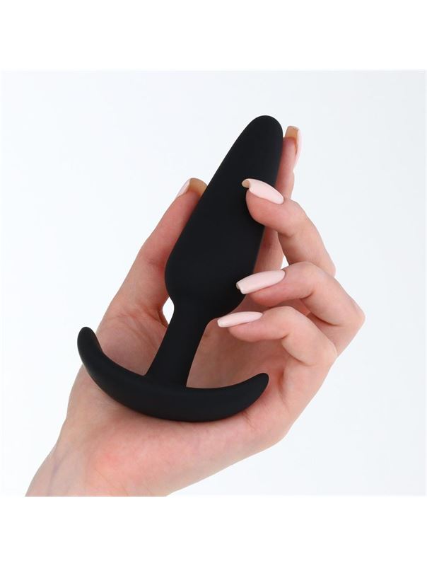 Черная силиконовая анальная пробка Soft-touch (12,5 см)