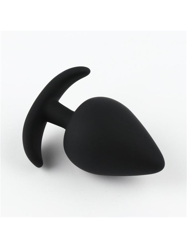 Черная силиконовая анальная пробка Soft-touch (5,3 см)