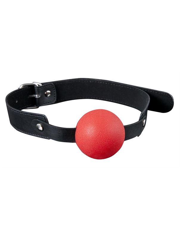 Красный силиконовый кляп-шар Solid Silicone Ball Gag с ремешками из полиуретана