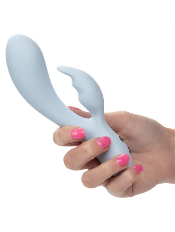 Голубой ультрагибкий вибратор кролик Kali (17,75 см)