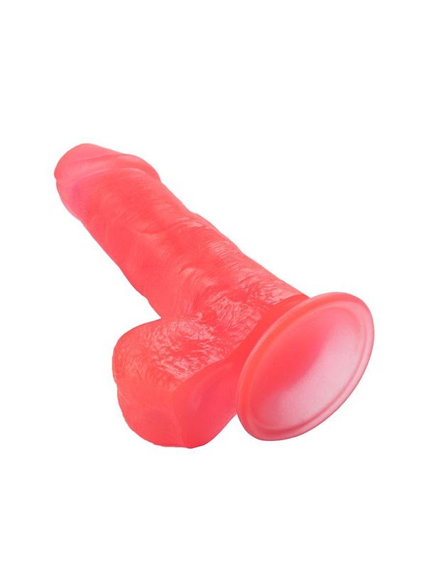 Розовый стимулятор в форме фаллоимитатора на присоске (15,5 см)
