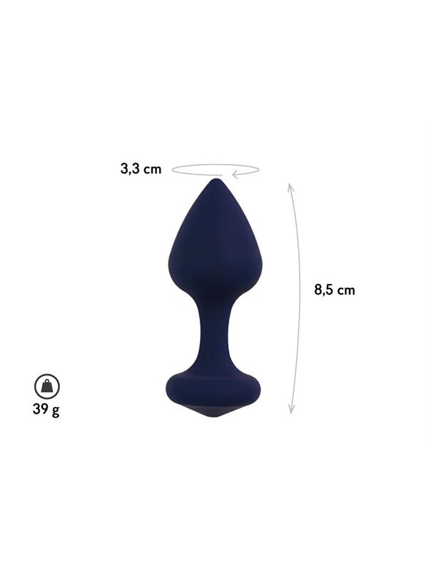 Темно-синяя анальная пробка Exo M (8,5 см)