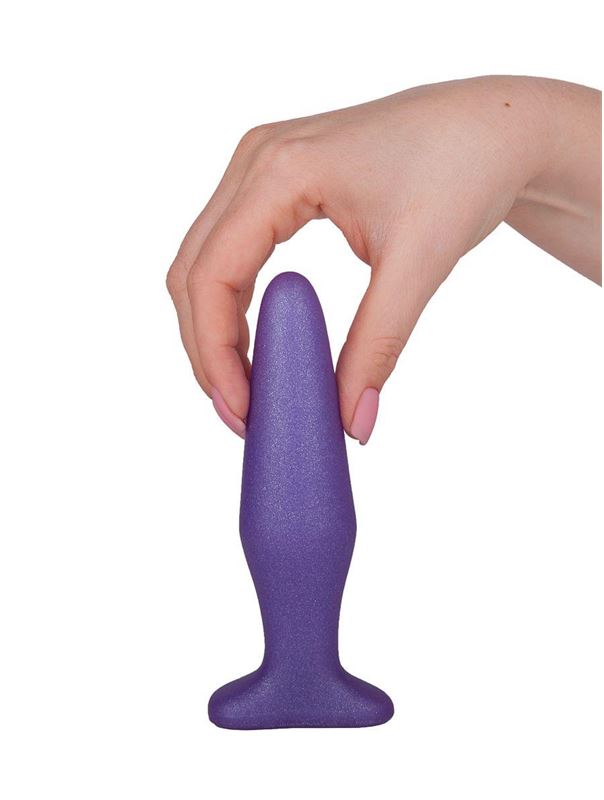 Фиолетовая коническая анальная пробка (14 см)