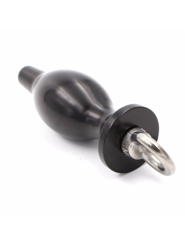 Чёрная металлическая пробка с кольцом (16 см)