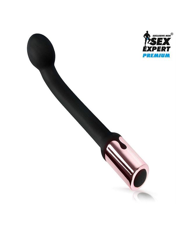 Черный перезаряжаемый вибростимулятор простаты (22 см)