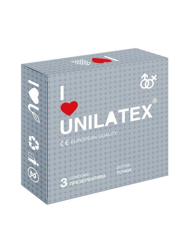 Презервативы с точками Unilatex Dotted - 3 шт.