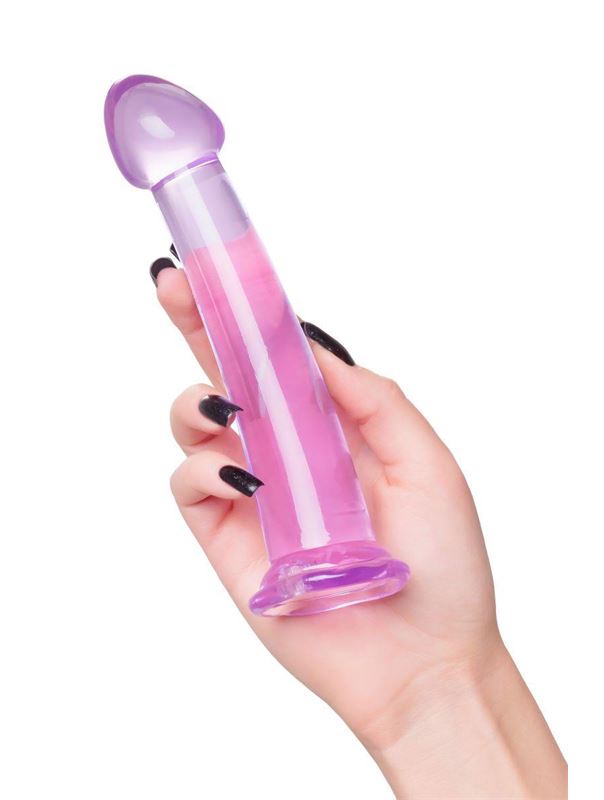 Фиолетовый фаллоимитатор Jelly Dildo M (18 см)