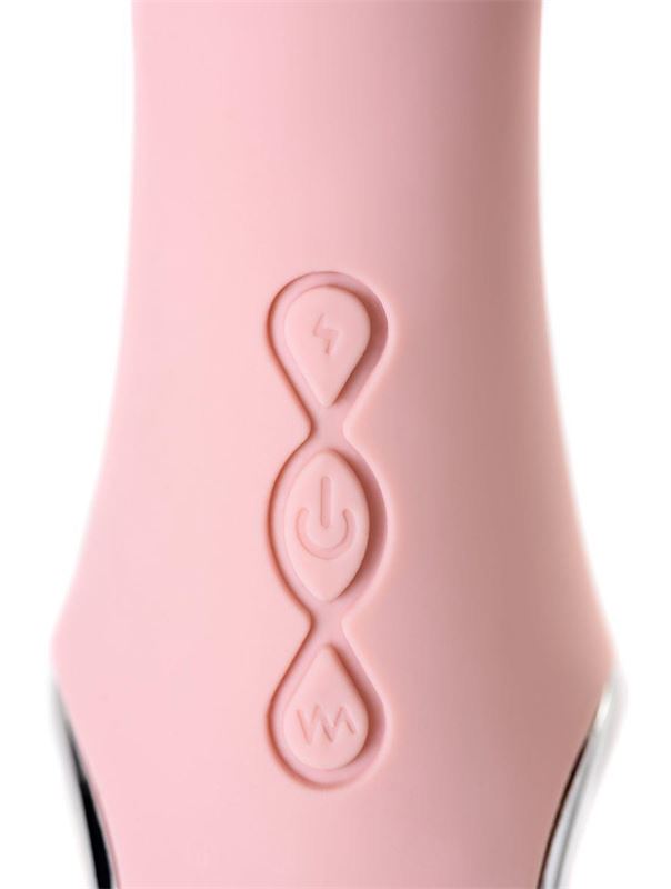 Розовый силиконовый вибратор с электростимуляцией PHYSICS GALVANI VIBE (21 см)