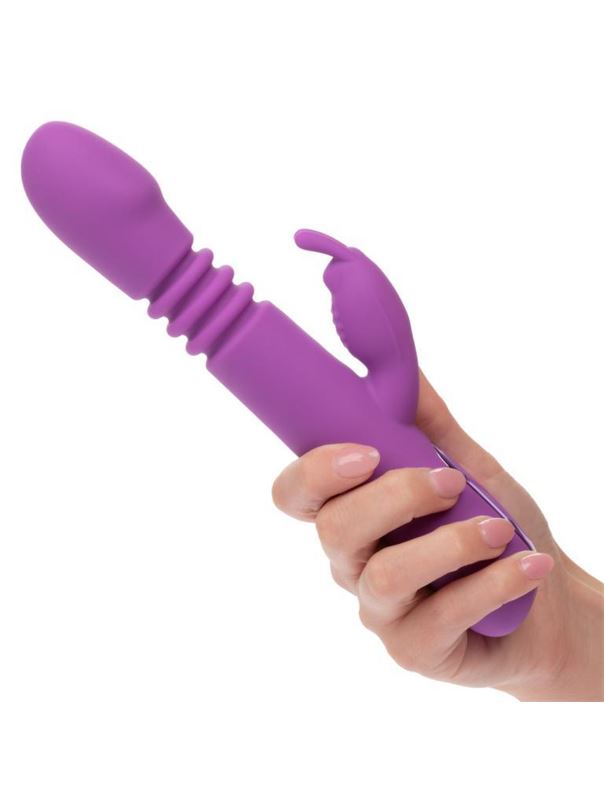 Фиолетовый вибратор кролик Elite Thrusting Rabbit с возвратно-поступательными движениями (23,5 см)