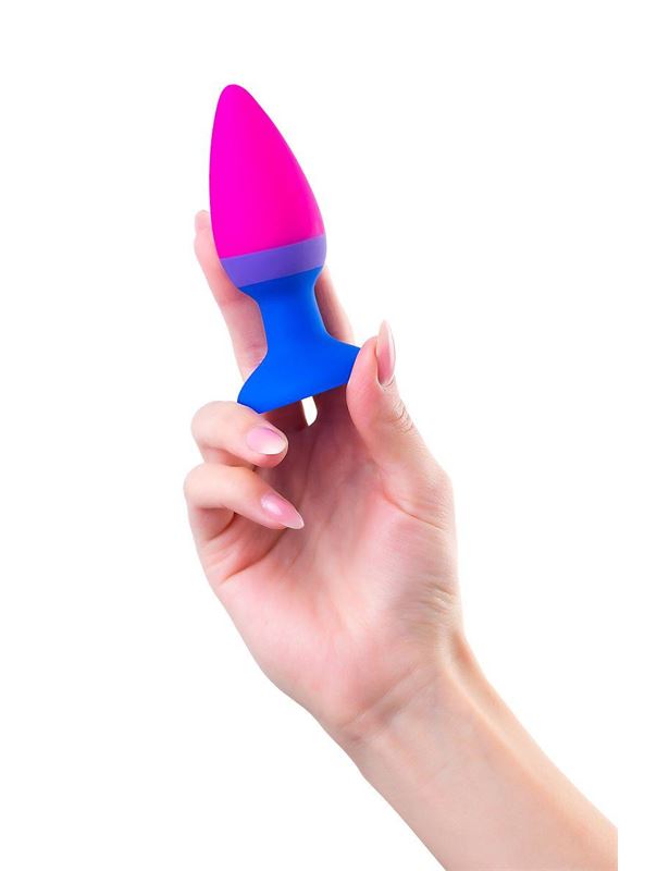 Сине-розовая анальная пробка Reed (10 см)