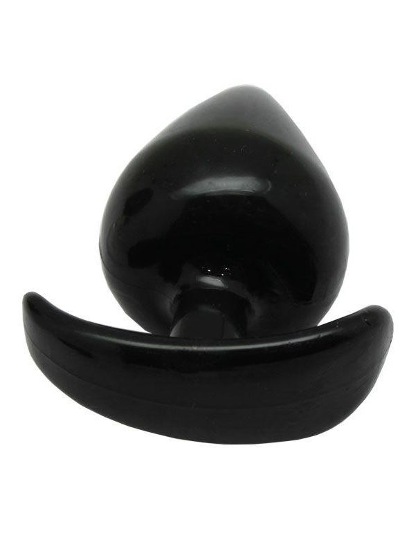 Черная коническая анальная пробка с ограничителем (9,5 см)