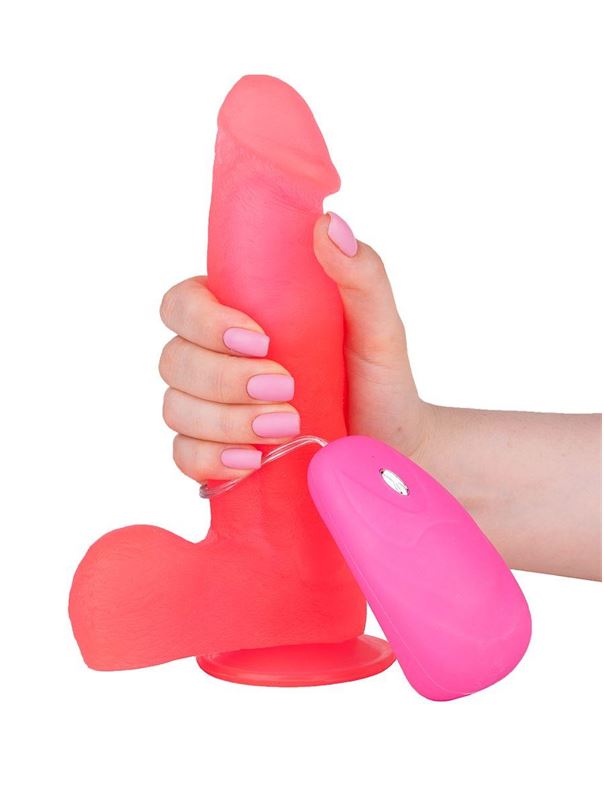 Розовый гелевый вибратор на присоске (19 см)