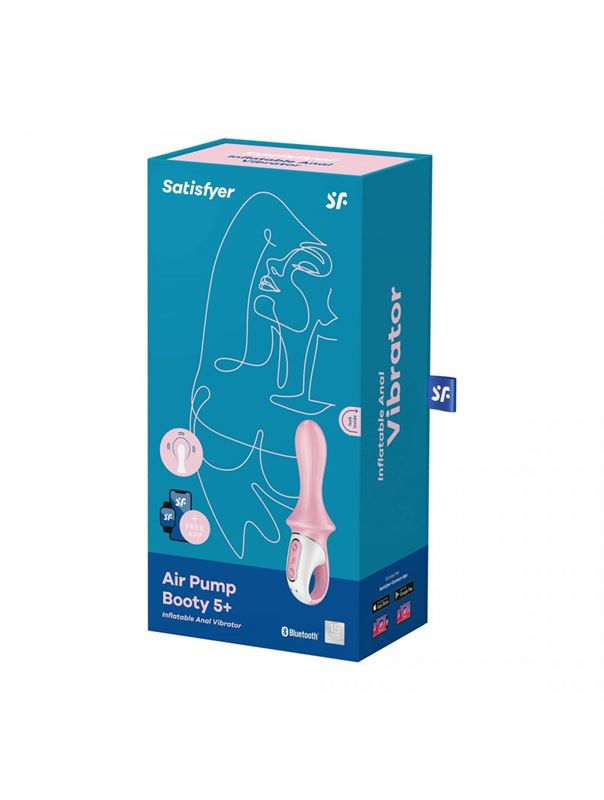 Розовый вибромассажер Air Pump Booty 5+ (18,1 см)