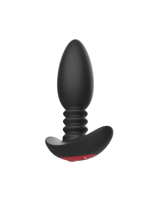 Черная анальная вибропробка Anal Vibrator с пультом ДУ (13,5 см)