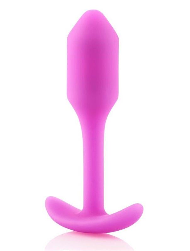 Розовая анальная пробка для ношения B-vibe - Snug Plug 1 (9,4 см)